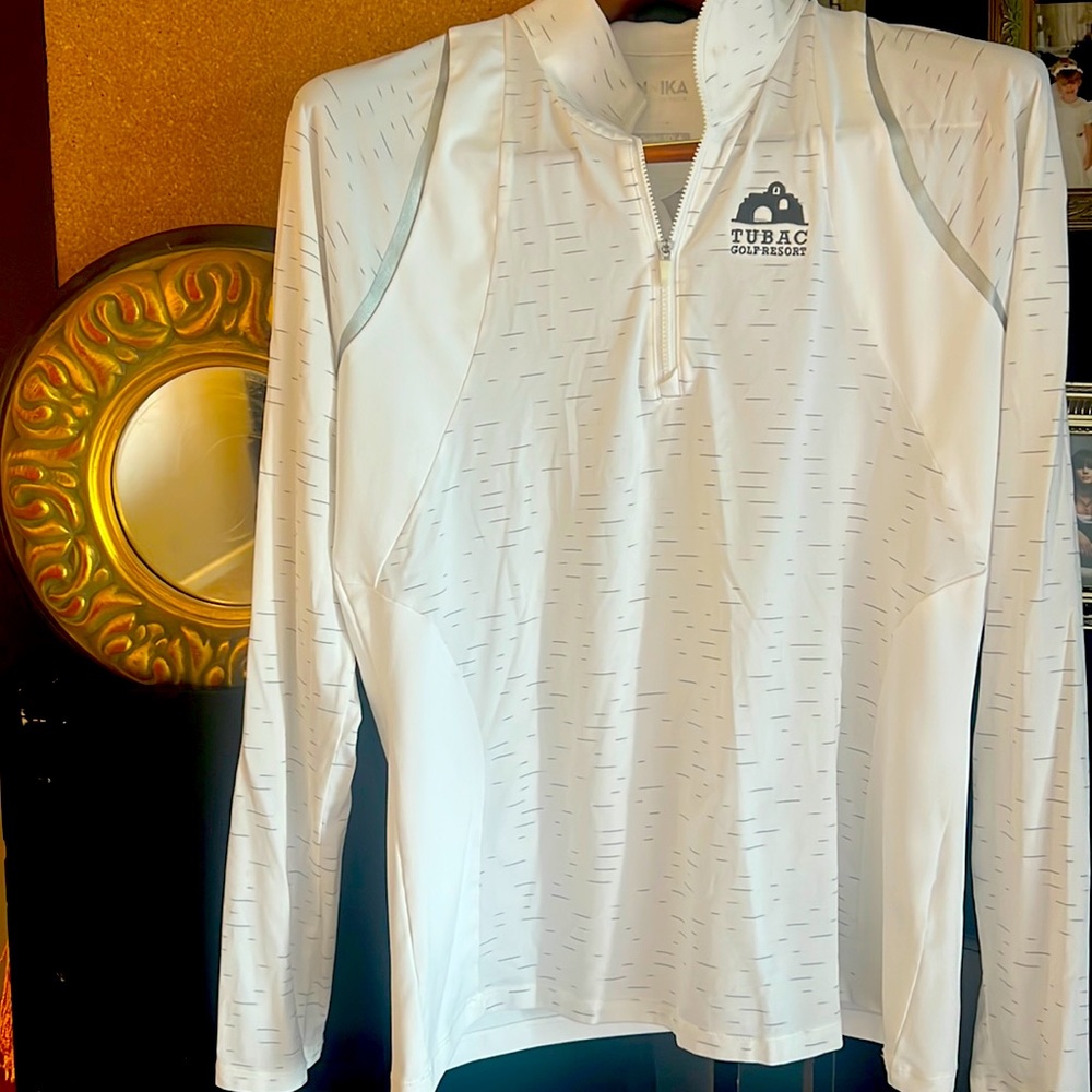 White with silver slashes